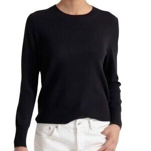 J CREW Black Cashmere Classic-fit Crewneck Sweater Black Size M Style #BA400